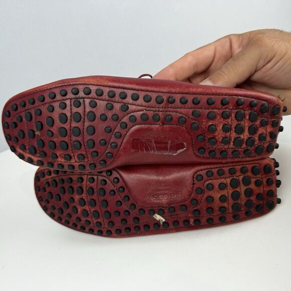 Tod's Ferrari Red Leather Driving Moccasins Size 6 / EU 36 Made in Italy Classic - Picture 7 of 13